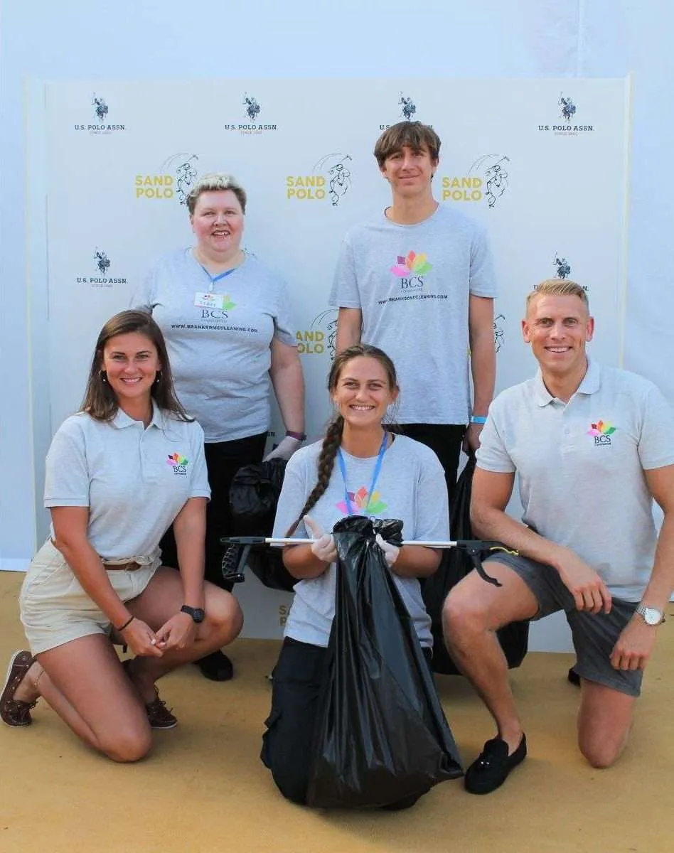 BCS Commercial Cleaning team at Sand Polo event in Bournemouth
