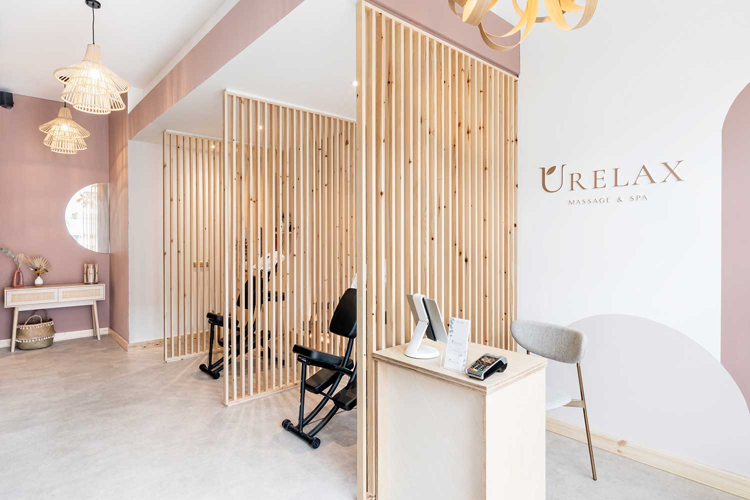 URelax Massage and Spa reception area in Westbourne, Bournemouth